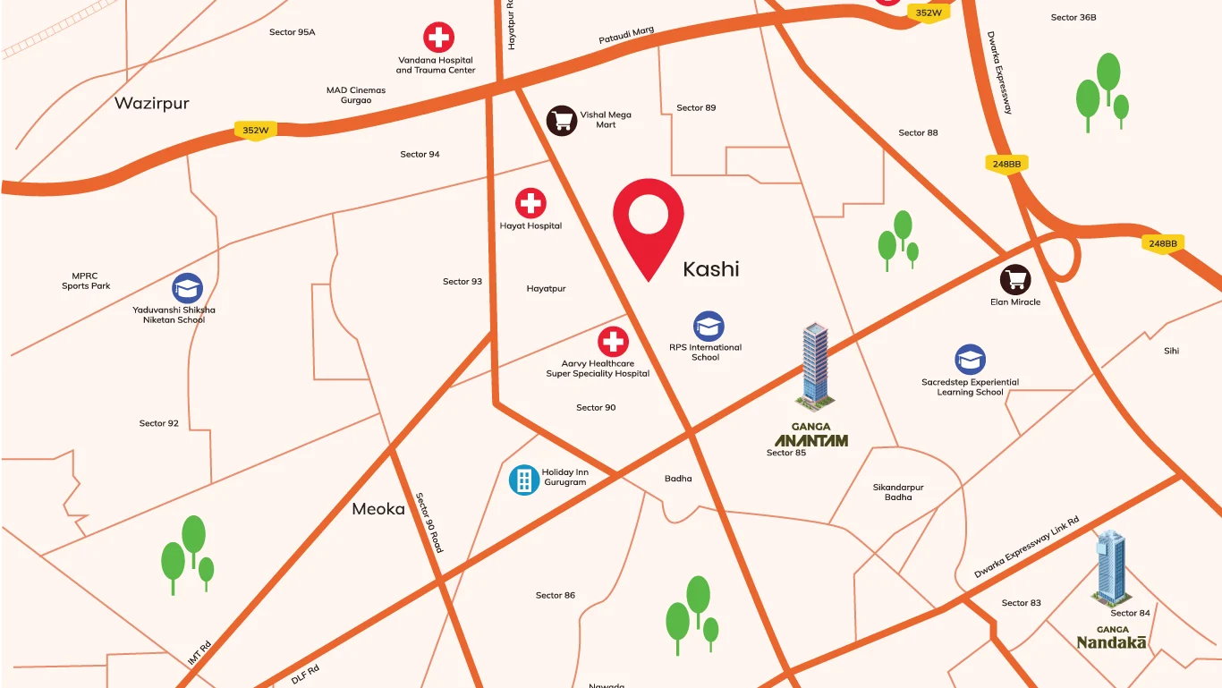 Ganga Realty 89 Location Map